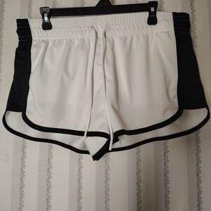 Women's Black and White Athletic Shorts